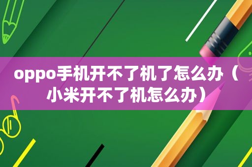 oppo手机开不了机了怎么办（小米开不了机怎么办）