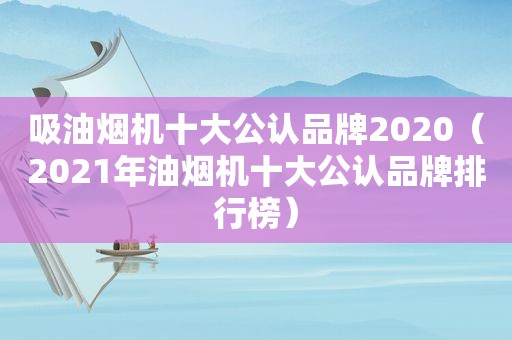 吸油烟机十大公认品牌2020（2021年油烟机十大公认品牌排行榜）