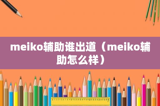 meiko辅助谁出道（meiko辅助怎么样）