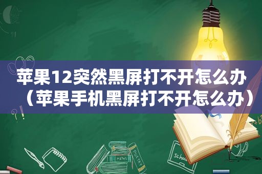 苹果12突然黑屏打不开怎么办（苹果手机黑屏打不开怎么办）