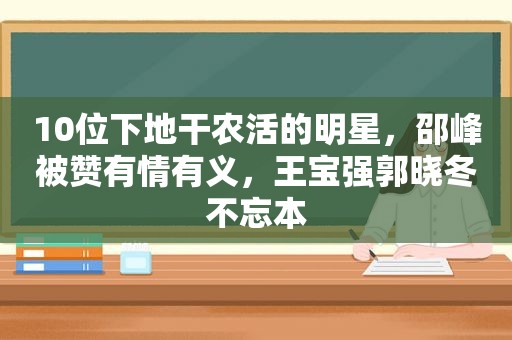 10位下地干农活的明星，邵峰被赞有情有义，王宝强郭晓冬不忘本