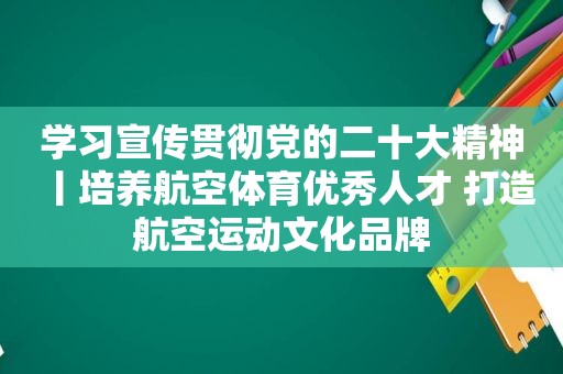 学习宣传贯彻党的二十大精神丨培养航空体育优秀人才 打造航空运动文化品牌  第1张