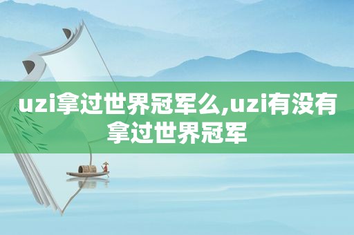 uzi拿过世界冠军么,uzi有没有拿过世界冠军