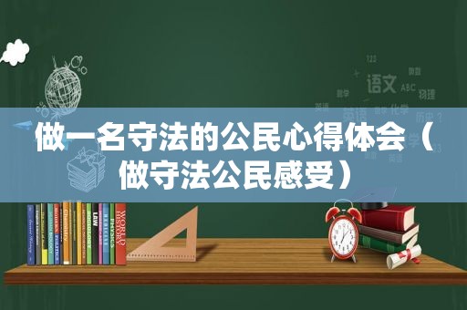 做一名守法的公民心得体会（做守法公民感受）