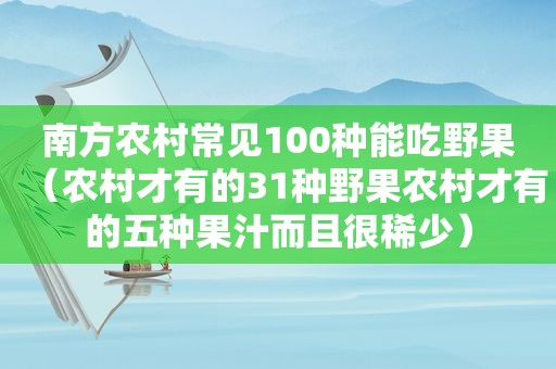 南方农村常见100种能吃野果（农村才有的31种野果农村才有的五种果汁而且很稀少）