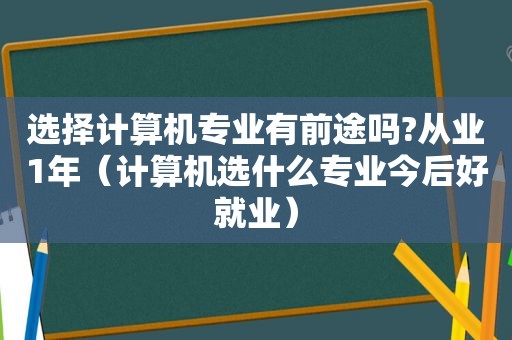 选择计算机专业有前途吗?从业1年（计算机选什么专业今后好就业）