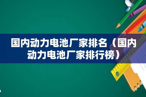 国内动力电池厂家排名（国内动力电池厂家排行榜）