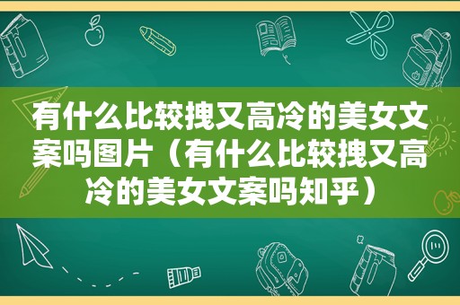 有什么比较拽又高冷的美女文案吗图片（有什么比较拽又高冷的美女文案吗知乎）