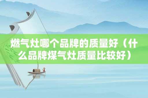 燃气灶哪个品牌的质量好（什么品牌煤气灶质量比较好）