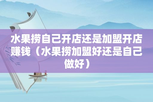 水果捞自己开店还是加盟开店赚钱（水果捞加盟好还是自己做好）