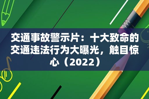 交通事故警示片：十大致命的交通违法行为大曝光，触目惊心（2022）