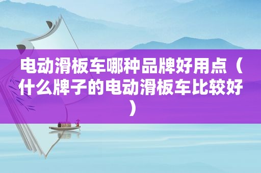 电动滑板车哪种品牌好用点（什么牌子的电动滑板车比较好）