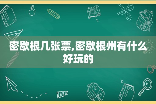 密歇根几张票,密歇根州有什么好玩的