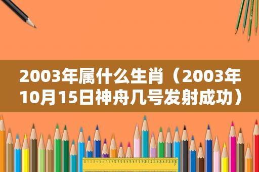 2003年属什么生肖（2003年10月15日神舟几号发射成功）