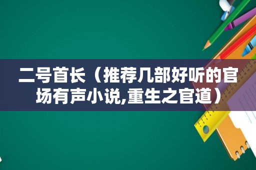 二号首长（推荐几部好听的官场有声小说,重生之官道）