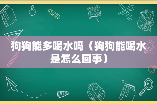 狗狗能多喝水吗（狗狗能喝水是怎么回事）