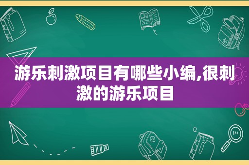 游乐 *** 项目有哪些小编,很 *** 的游乐项目