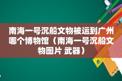 南海一号沉船文物被运到广州哪个博物馆（南海一号沉船文物图片 武器）