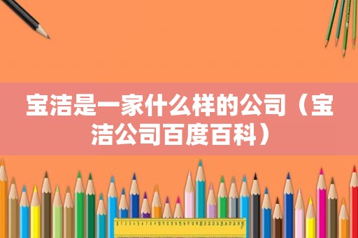 宝洁是一家什么样的公司（宝洁公司百度百科）