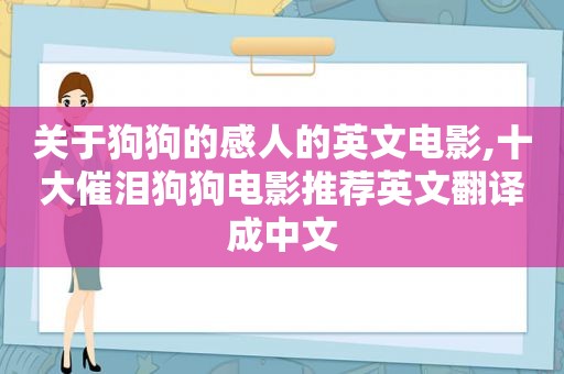 关于狗狗的感人的英文电影,十大催泪狗狗电影推荐英文翻译成中文