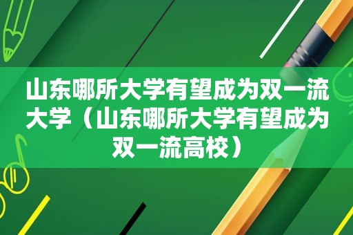 山东哪所大学有望成为双一流大学（山东哪所大学有望成为双一流高校）