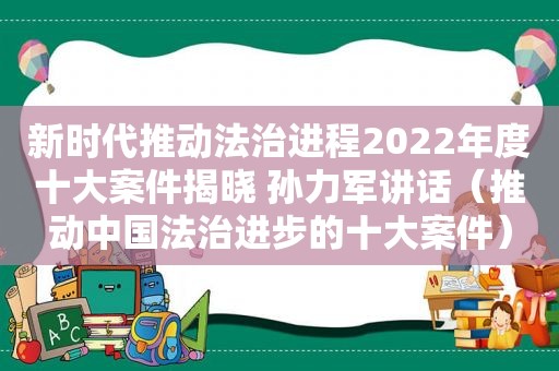 新时代推动法治进程2022年度十大案件揭晓 孙力军讲话（推动中国法治进步的十大案件）