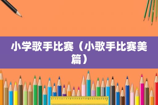 小学歌手比赛（小歌手比赛美篇）