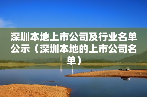 深圳本地上市公司及行业名单公示（深圳本地的上市公司名单）  第1张