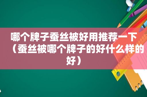 哪个牌子蚕丝被好用推荐一下（蚕丝被哪个牌子的好什么样的好）