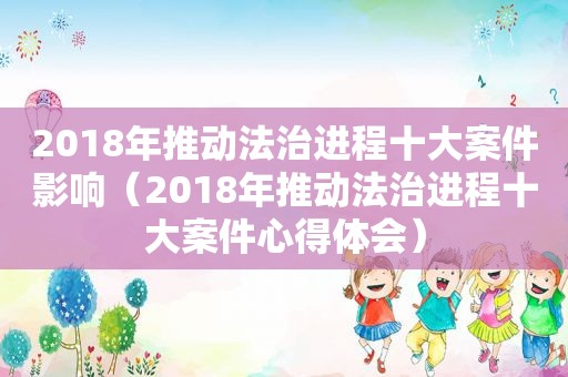 2018年推动法治进程十大案件影响（2018年推动法治进程十大案件心得体会）