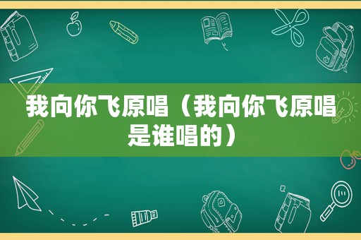 我向你飞原唱（我向你飞原唱是谁唱的）