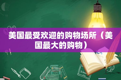 美国最受欢迎的购物场所（美国最大的购物）