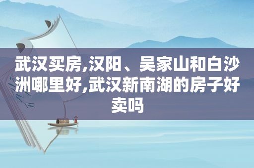 武汉买房,汉阳、吴家山和白沙洲哪里好,武汉新南湖的房子好卖吗