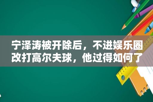 宁泽涛被开除后，不进娱乐圈改打高尔夫球，他过得如何了？