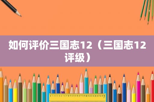 如何评价三国志12（三国志12评级）