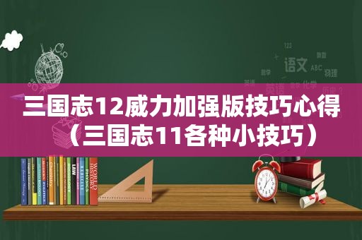 三国志12威力加强版技巧心得（三国志11各种小技巧）