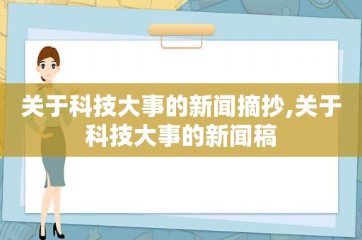 关于科技大事的新闻摘抄,关于科技大事的新闻稿