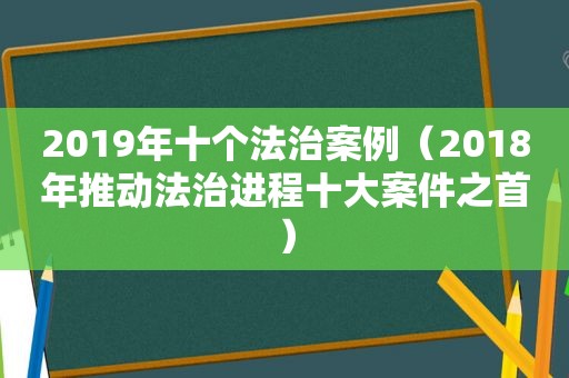 2019年十个法治案例（2018年推动法治进程十大案件之首）