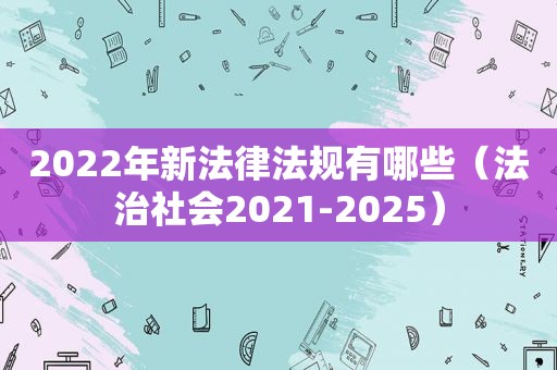 2022年新法律法规有哪些（法治社会2021-2025）