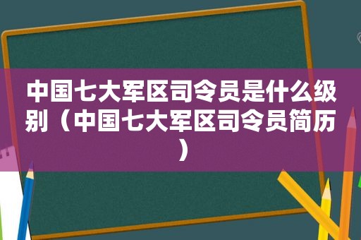 中国 *** 司令员是什么级别（中国 *** 司令员简历）