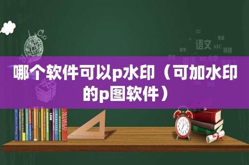 哪个软件可以p水印（可加水印的p图软件）