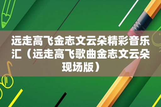 远走高飞金志文云朵精彩音乐汇（远走高飞歌曲金志文云朵现场版）