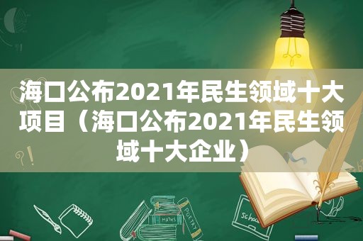 海口公布2021年民生领域十大项目（海口公布2021年民生领域十大企业）