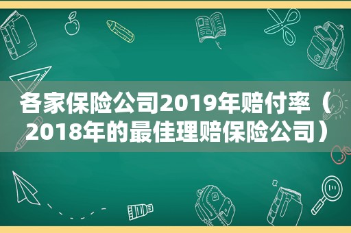 各家保险公司2019年赔付率（2018年的最佳理赔保险公司）