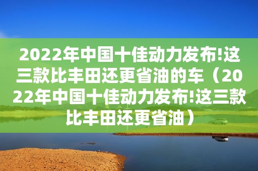 2022年中国十佳动力发布!这三款比丰田还更省油的车（2022年中国十佳动力发布!这三款比丰田还更省油）