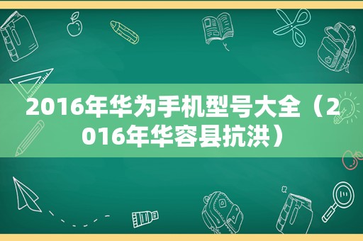 2016年华为手机型号大全（2016年华容县抗洪）