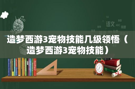 造梦西游3宠物技能几级领悟（造梦西游3宠物技能）