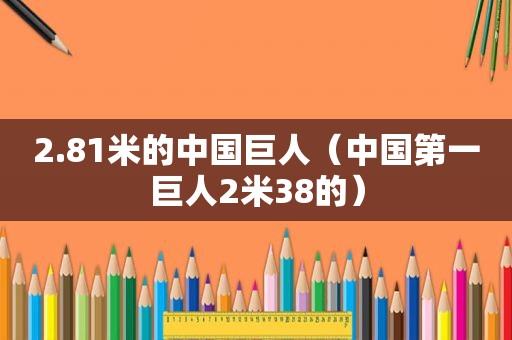 2.81米的中国巨人（中国第一巨人2米38的）