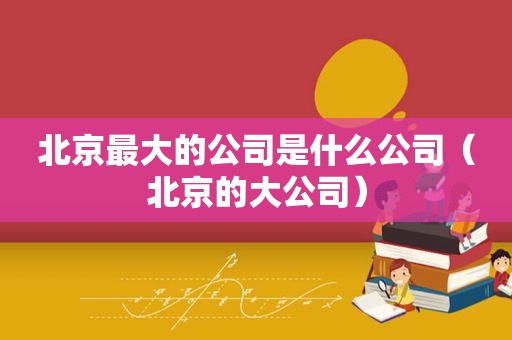 北京最大的公司是什么公司（北京的大公司）