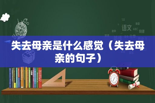 失去母亲是什么感觉（失去母亲的句子）